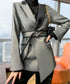 Contrast Lapel Sharp Tailored Jacket